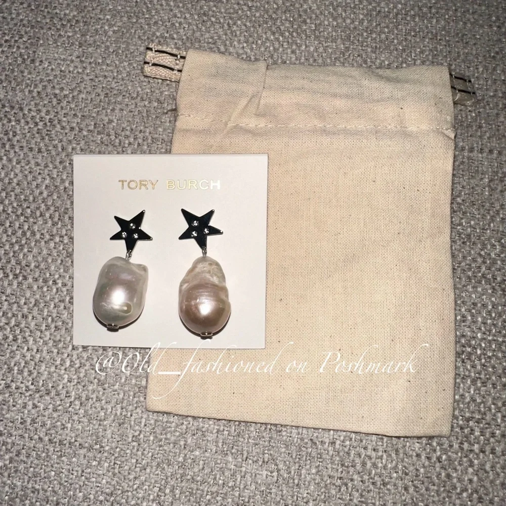 Price Firm - Tory Burch Moondance Pearl and Star Drop Earrings